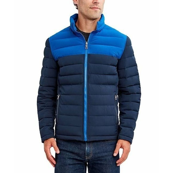 NAUTICA Men's S Poly Midnight Monaco Stretch REVERSIBLE Midweight Puffer Jacket